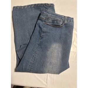 NoFuze Denim Legend Jean Skirt Plus Size Women's 17/18 Blue Embellished Hem